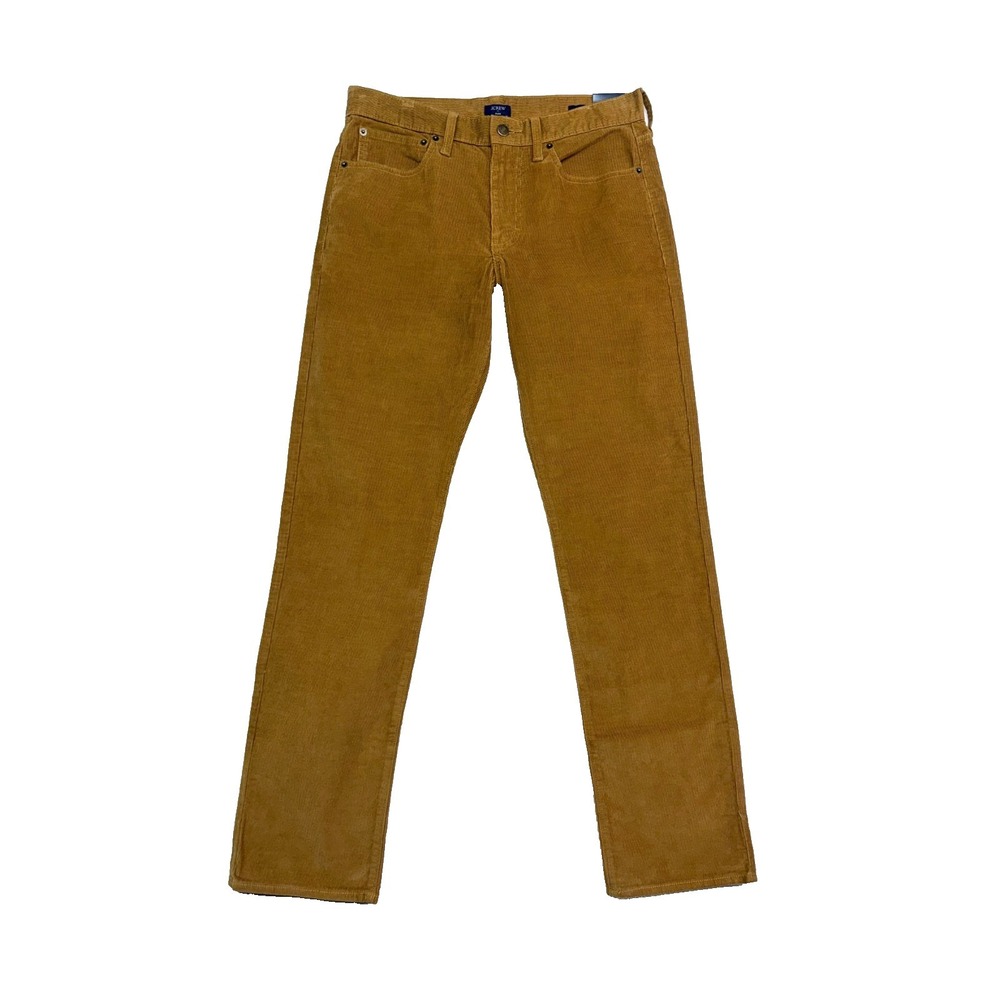 NEW J Crew 30x32 Tan Brown Corduroy Pants 5 Pocket Cord Straight‎ Flex Stretch